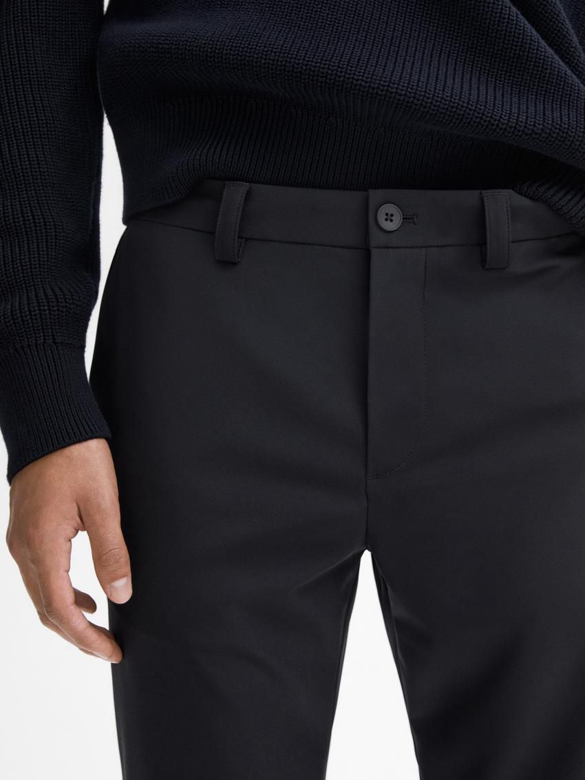 Massimo Dutti Technical With Waistband Detail Men Trousers Black | US-BL3657914