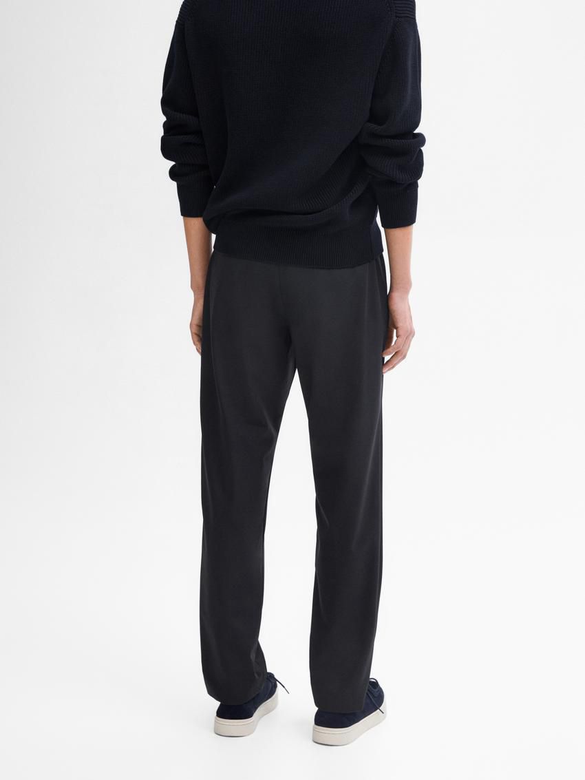 Massimo Dutti Technical With Waistband Detail Men Trousers Black | US-BL3657914