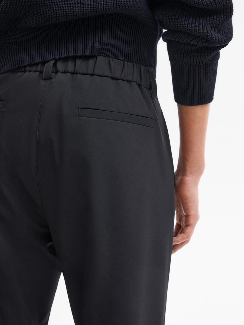 Massimo Dutti Technical With Waistband Detail Men Trousers Black | US-BL3657914