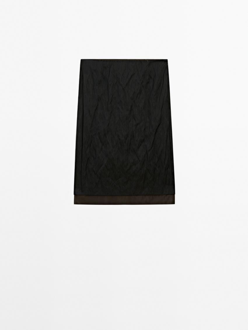 Massimo Dutti Textured Double Fabric Women Skirts Black | US-GD7539821