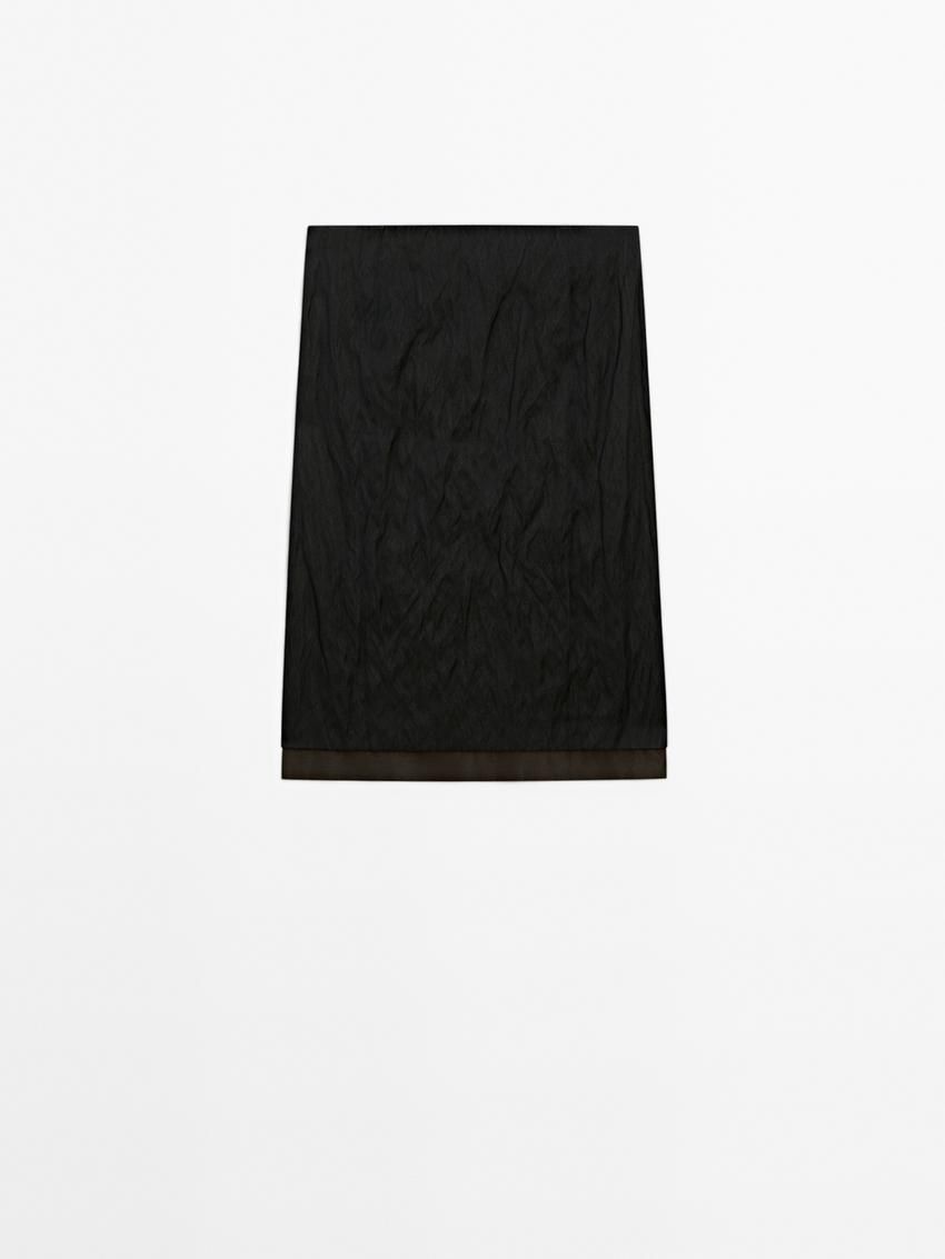 Massimo Dutti Textured Double Fabric Women Skirts Black | US-GD7539821