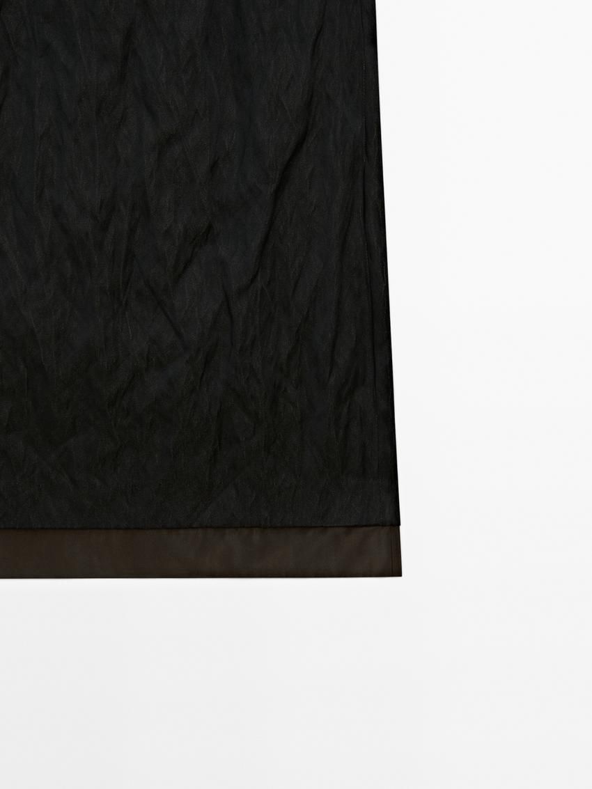 Massimo Dutti Textured Double Fabric Women Skirts Black | US-GD7539821
