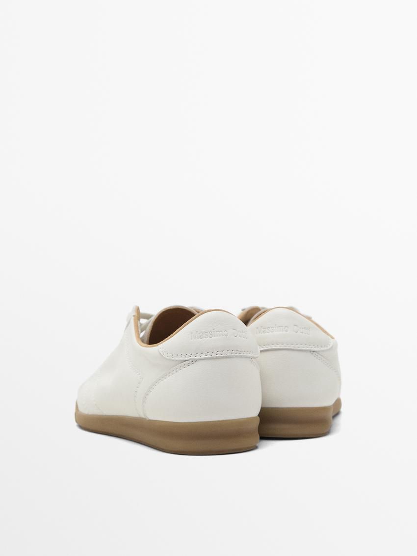 Massimo Dutti Topstitched Women Sneakers White | US-DL7612509