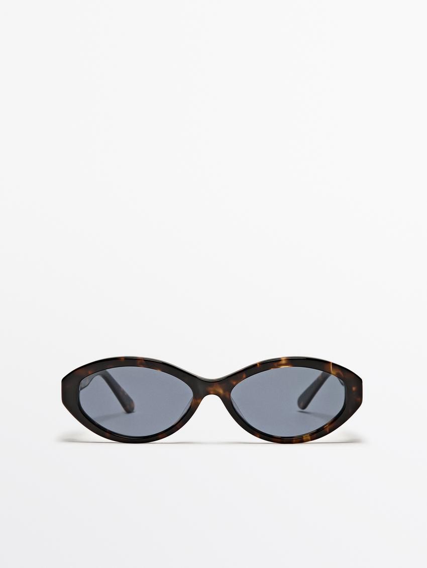 Massimo Dutti Tortoiseshell-effect Oval Women Sunglasses Brown | US-FG9234865