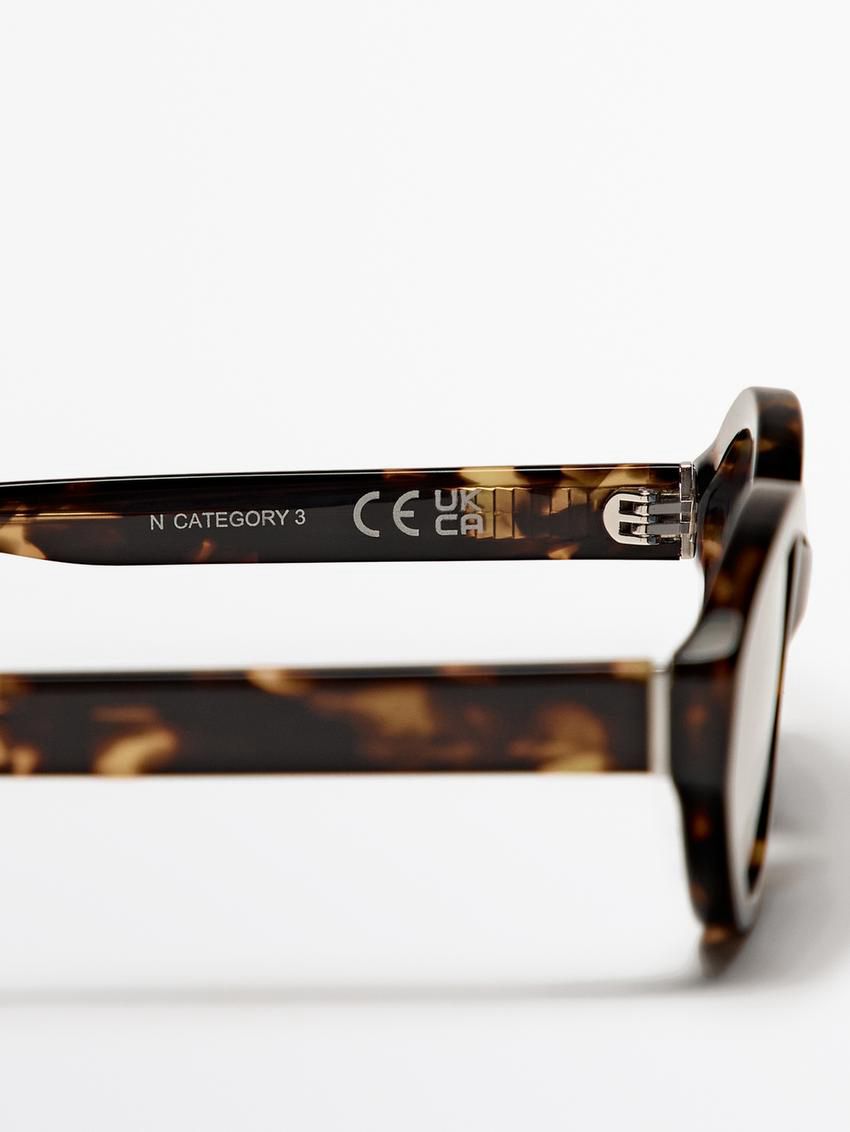 Massimo Dutti Tortoiseshell-effect Oval Women Sunglasses Brown | US-FG9234865