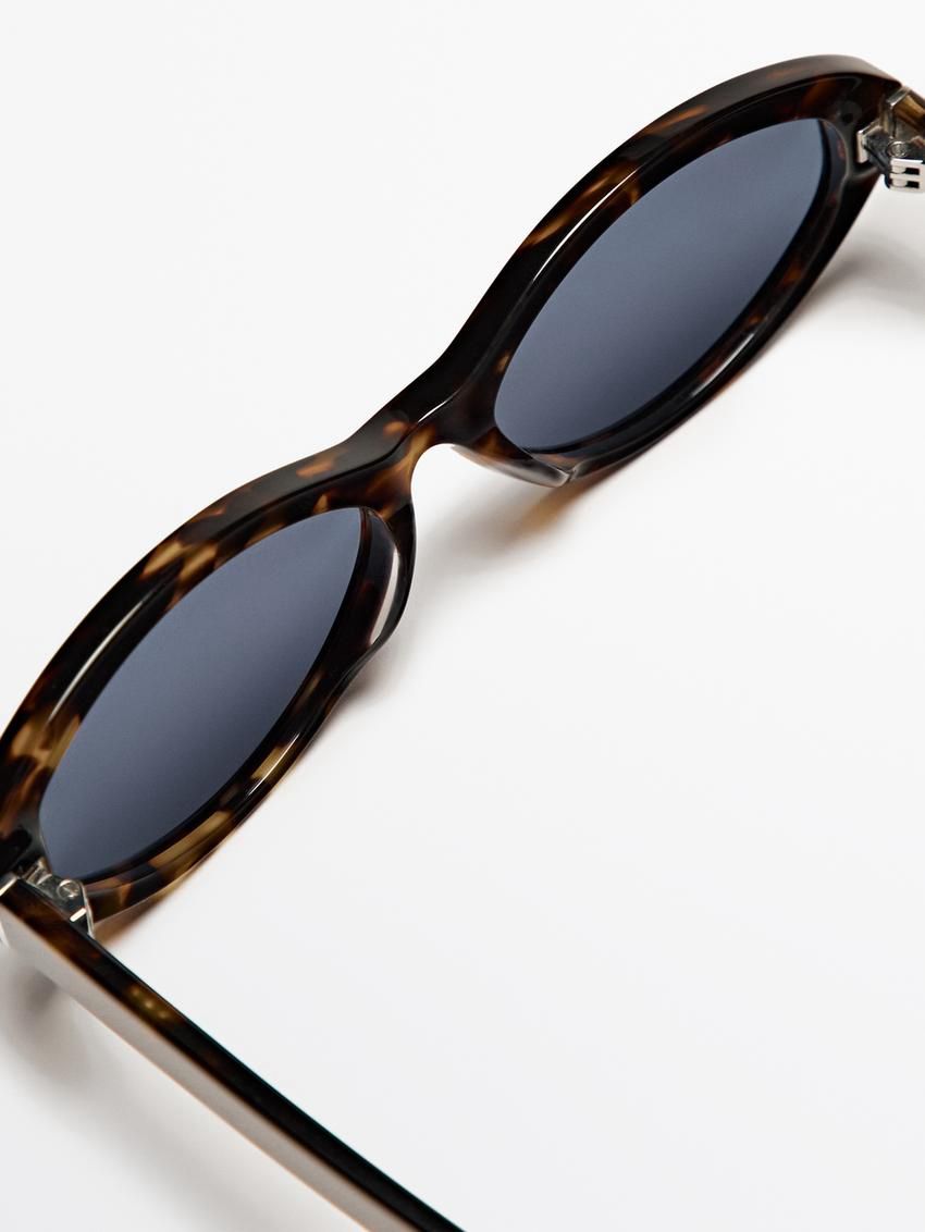 Massimo Dutti Tortoiseshell-effect Oval Women Sunglasses Brown | US-FG9234865