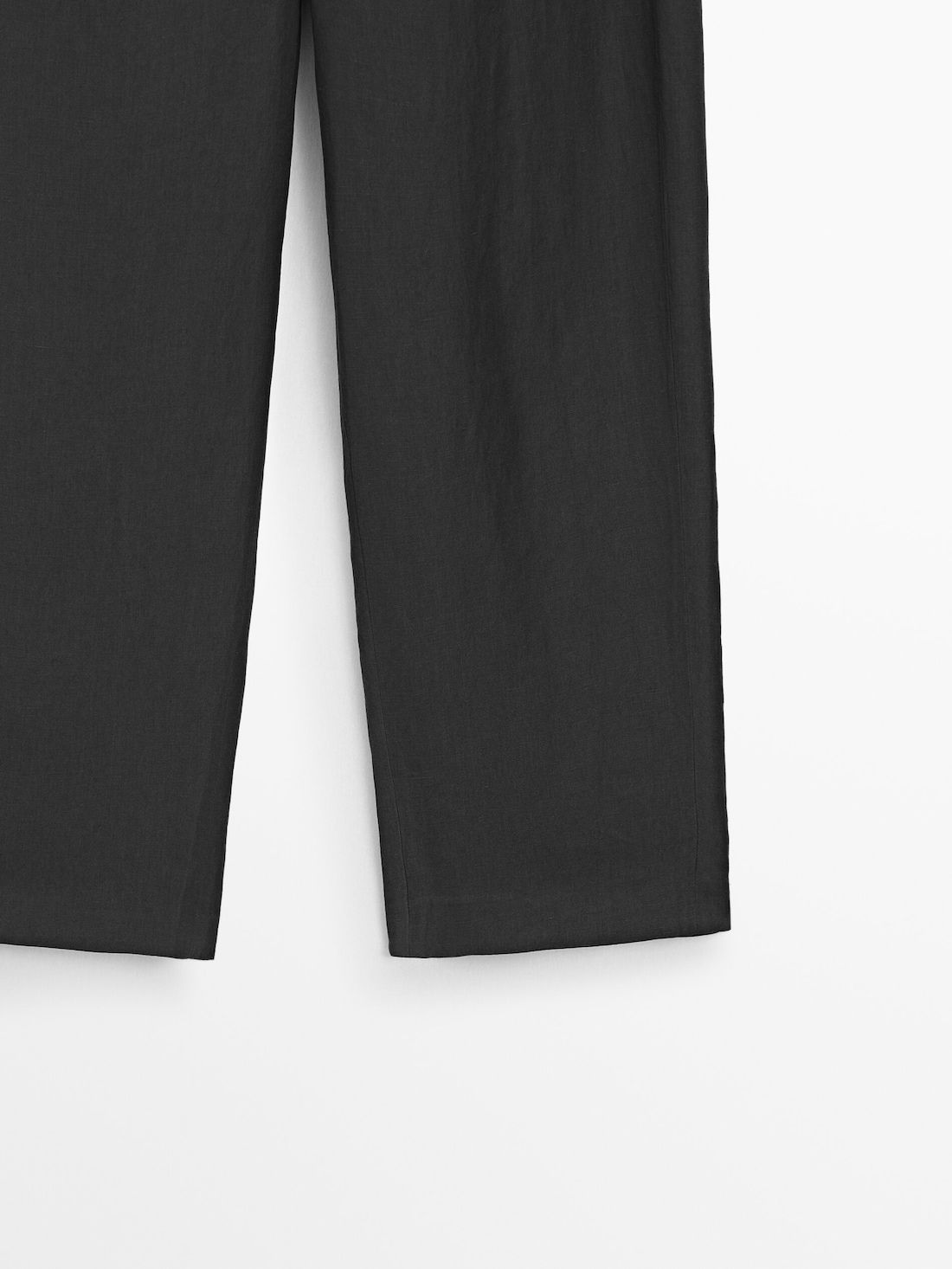 Massimo Dutti Total Look Linen Blend Suit Women Trousers Black | US-IG6409175