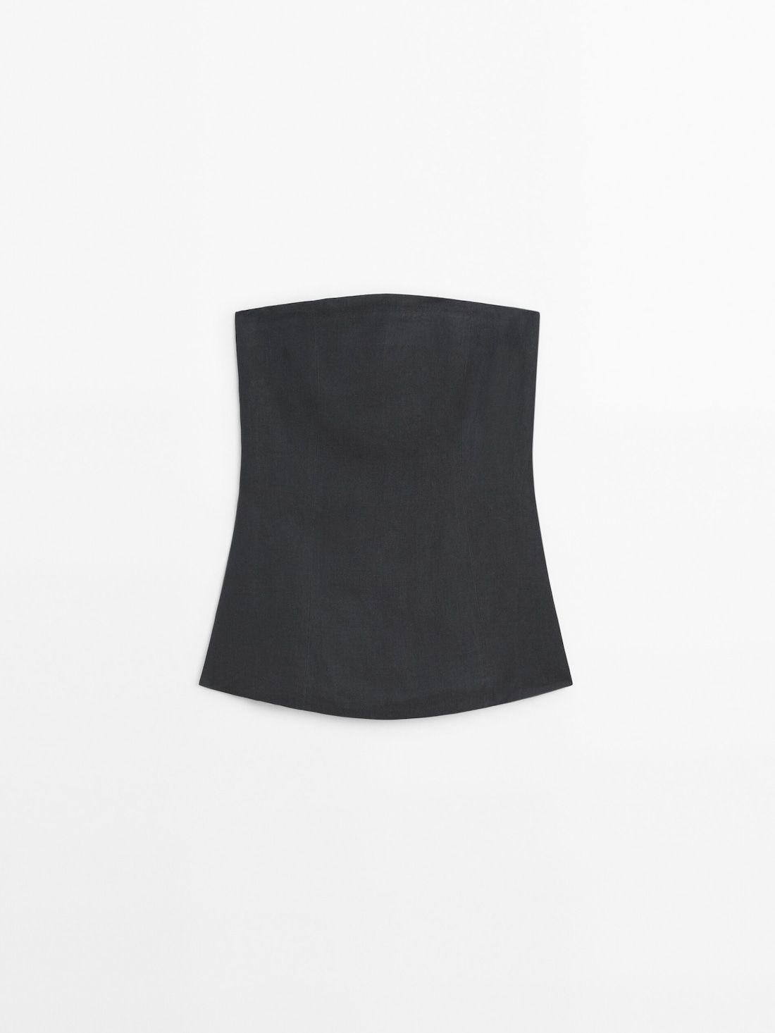 Massimo Dutti Total Look Linen Blend Women Top Dark Grey | US-HK1538279