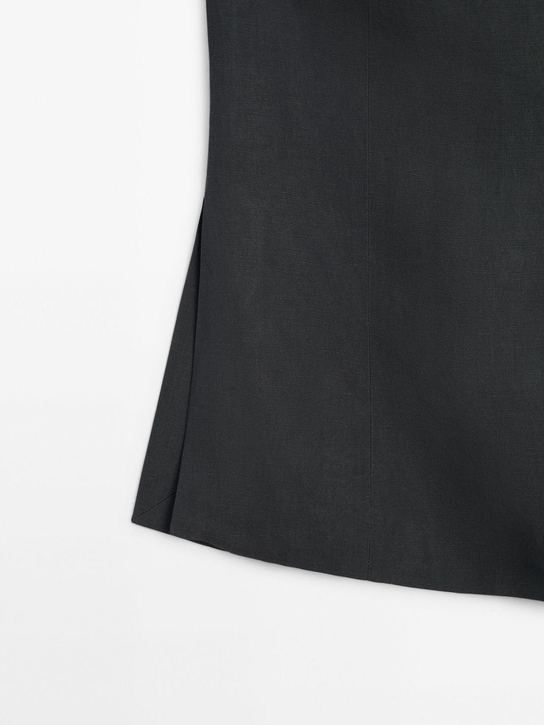 Massimo Dutti Total Look Linen Blend Women Top Dark Grey | US-HK1538279
