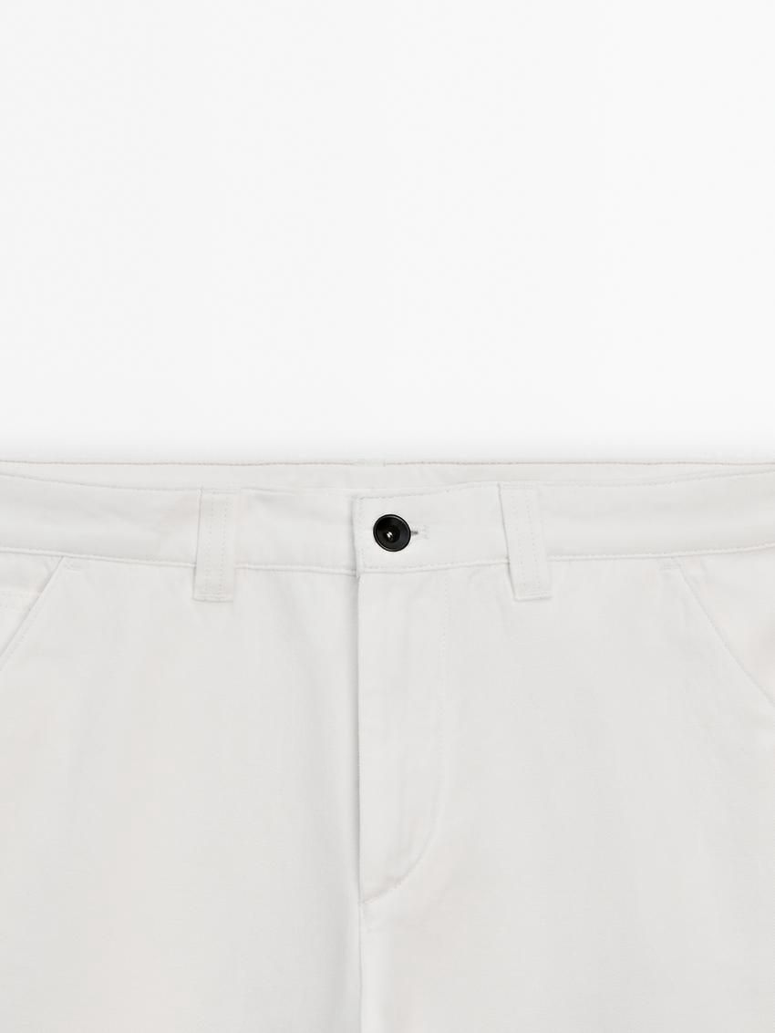 Massimo Dutti Trousers With Side Pocket Detail Men Trousers White | US-GW3029458