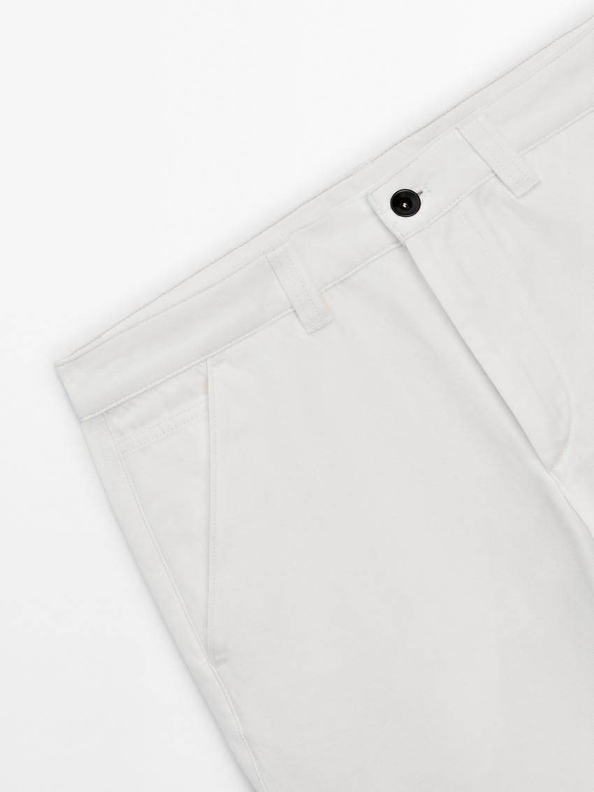 Massimo Dutti Trousers With Side Pocket Detail Men Trousers White | US-GW3029458