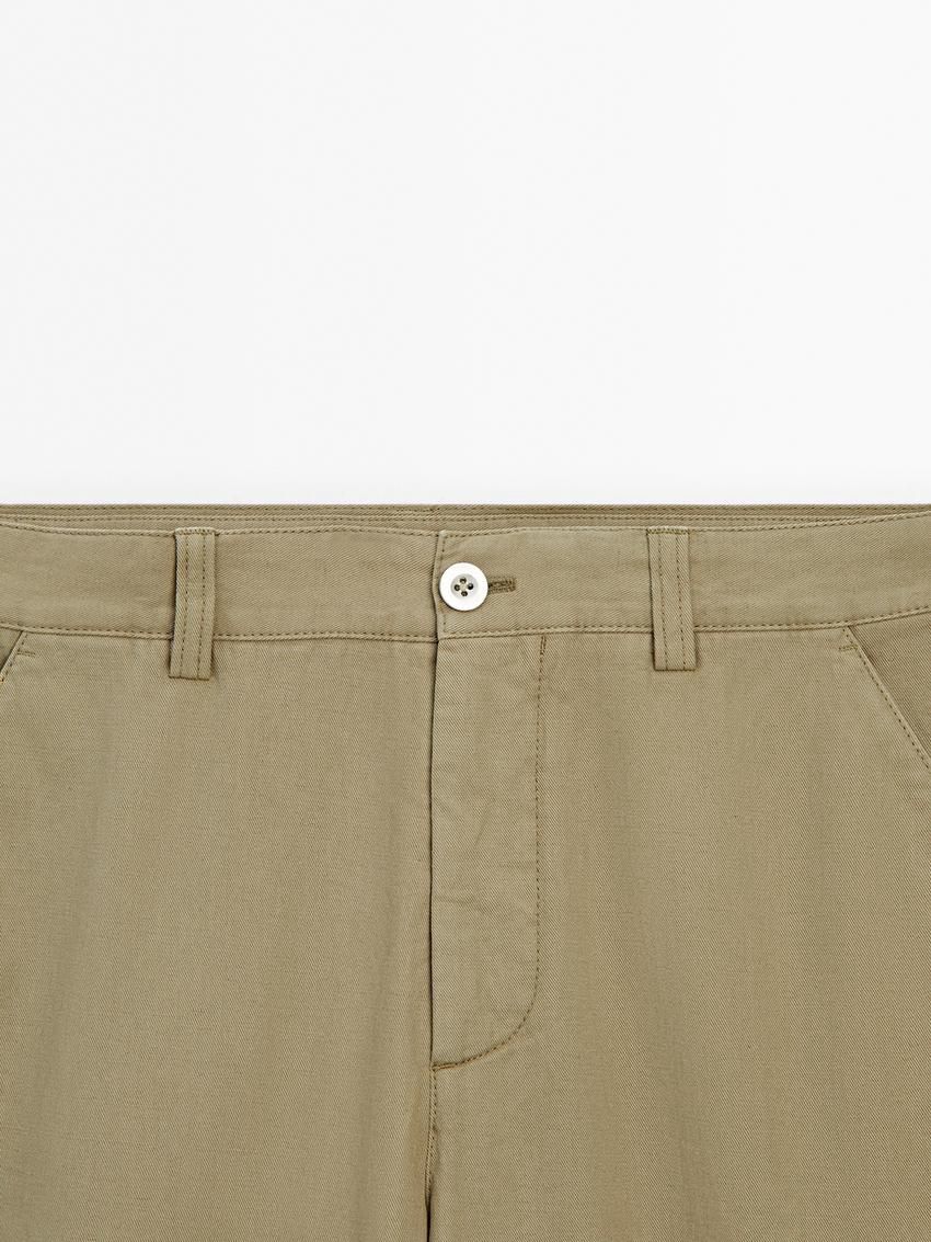 Massimo Dutti Trousers With Side Pocket Detail Men Trousers Green | US-QU0138697