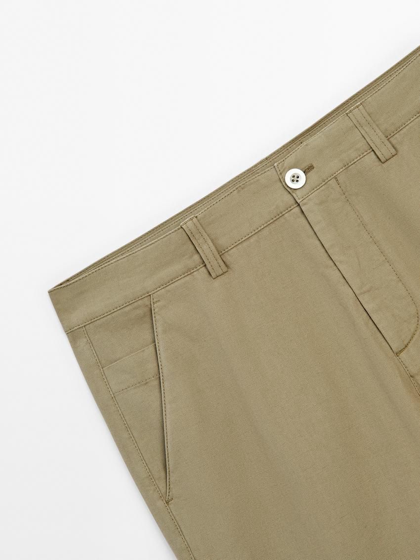 Massimo Dutti Trousers With Side Pocket Detail Men Trousers Green | US-QU0138697