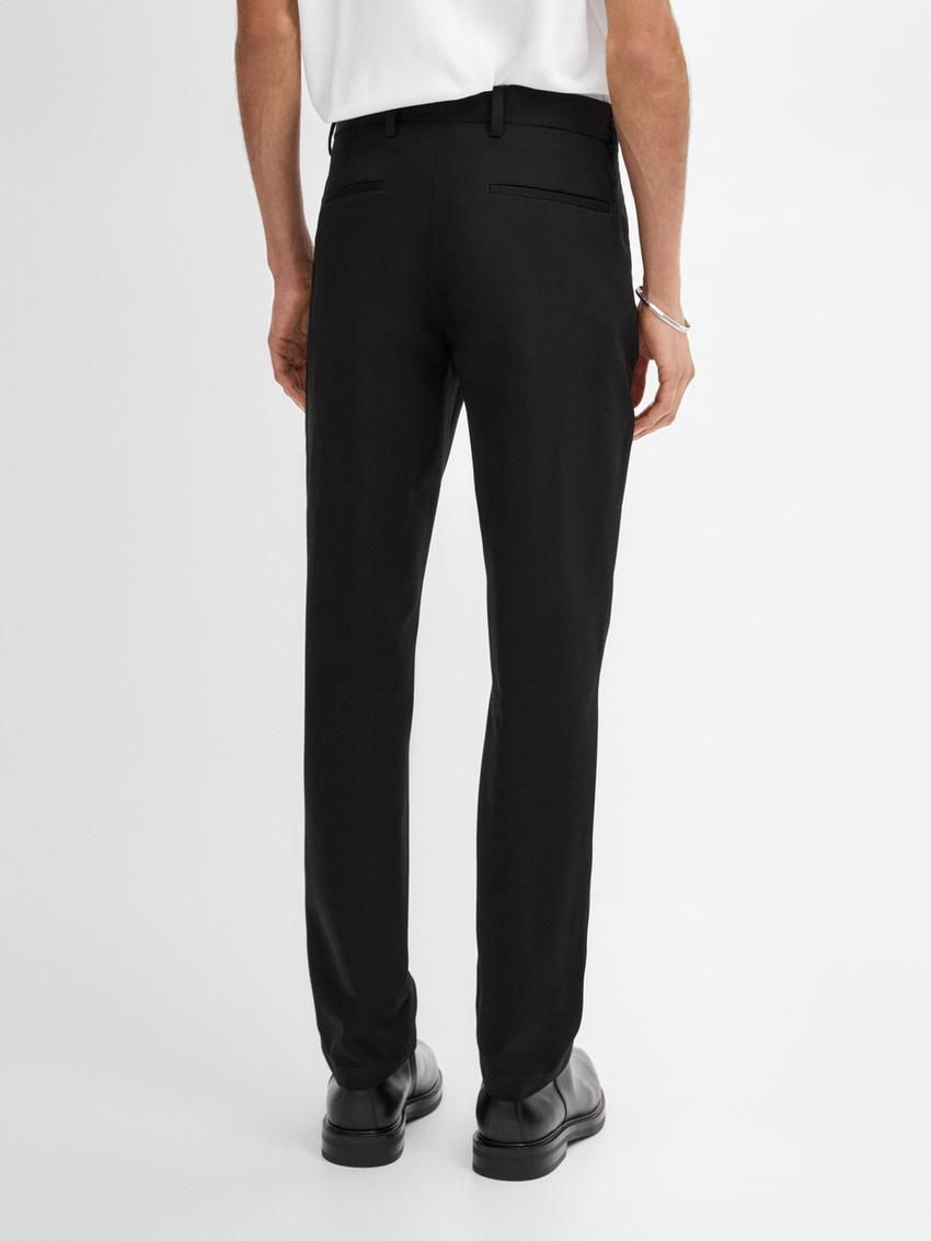 Massimo Dutti Twill Tapered Fit Cotton Men Trousers Black | US-VF1493827