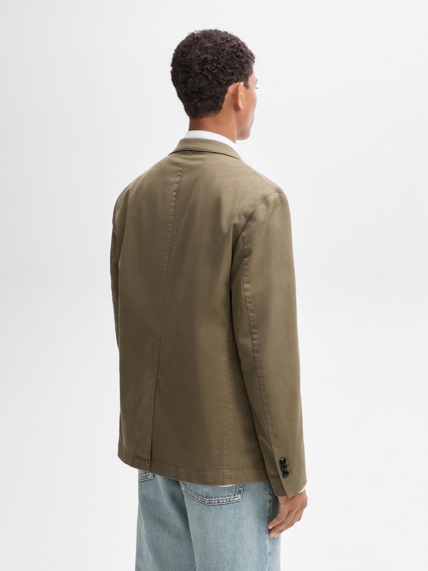 Massimo Dutti Twill With Pocket Details Men Blazer Beige | US-MN1540268