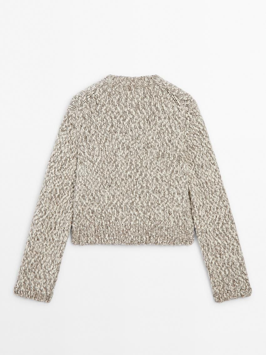 Massimo Dutti Twisted Yarn Knit With Buttons Women Cardigan Washed | US-BD8913274