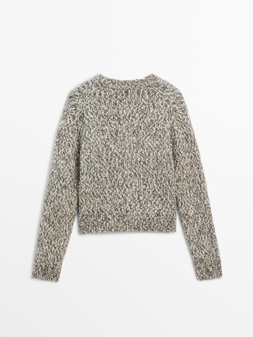 Massimo Dutti Twisted Yarn Knit With Buttons Women Cardigan Grey | US-XO0764812