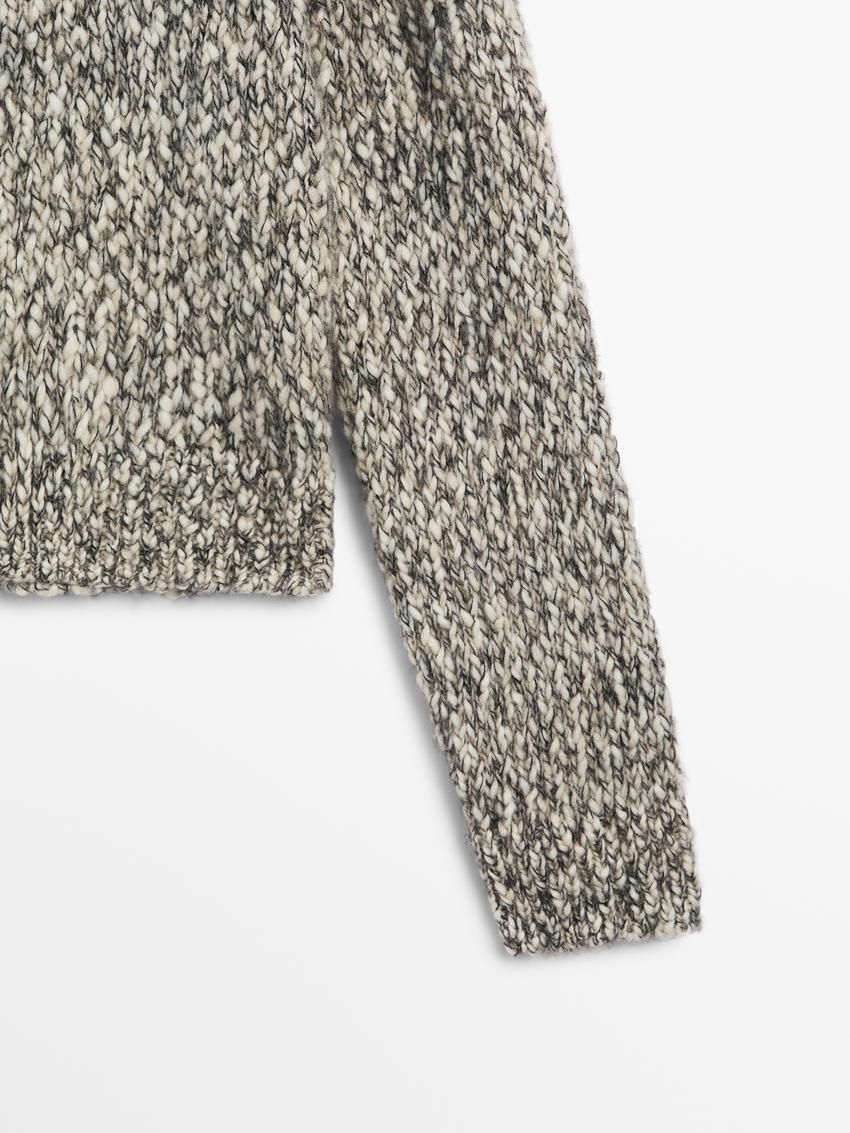Massimo Dutti Twisted Yarn Knit With Buttons Women Cardigan Grey | US-XO0764812
