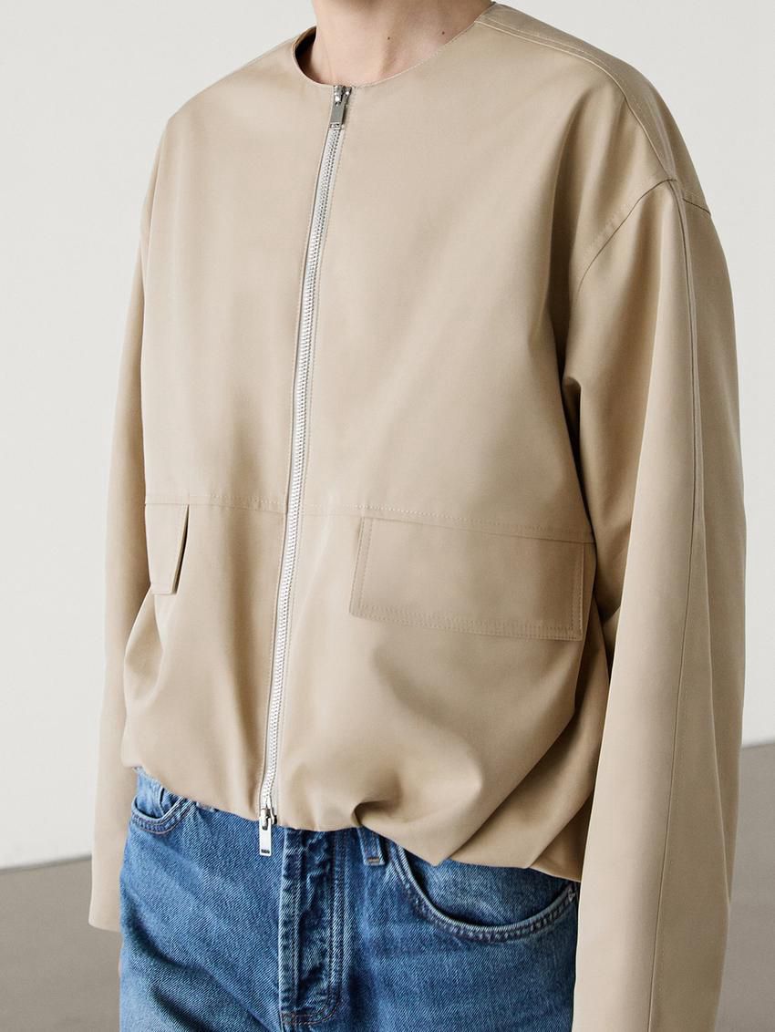 Massimo Dutti Utility Women Bomber Jacket Light Brown | US-IL9348702