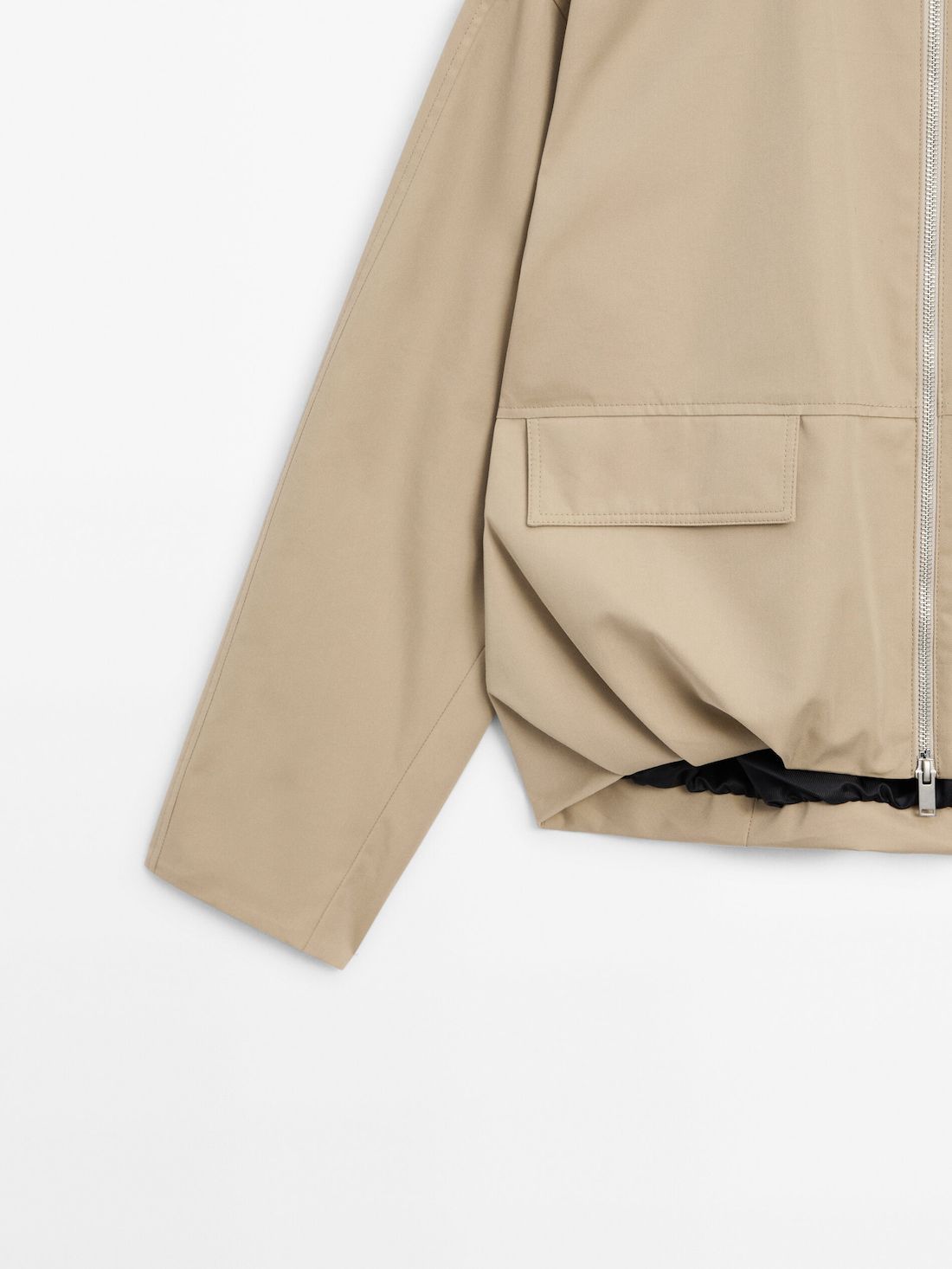Massimo Dutti Utility Women Bomber Jacket Light Brown | US-IL9348702