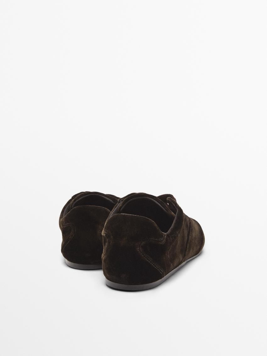 Massimo Dutti Velvet Women Sneakers Dark Brown | US-ZU4260351