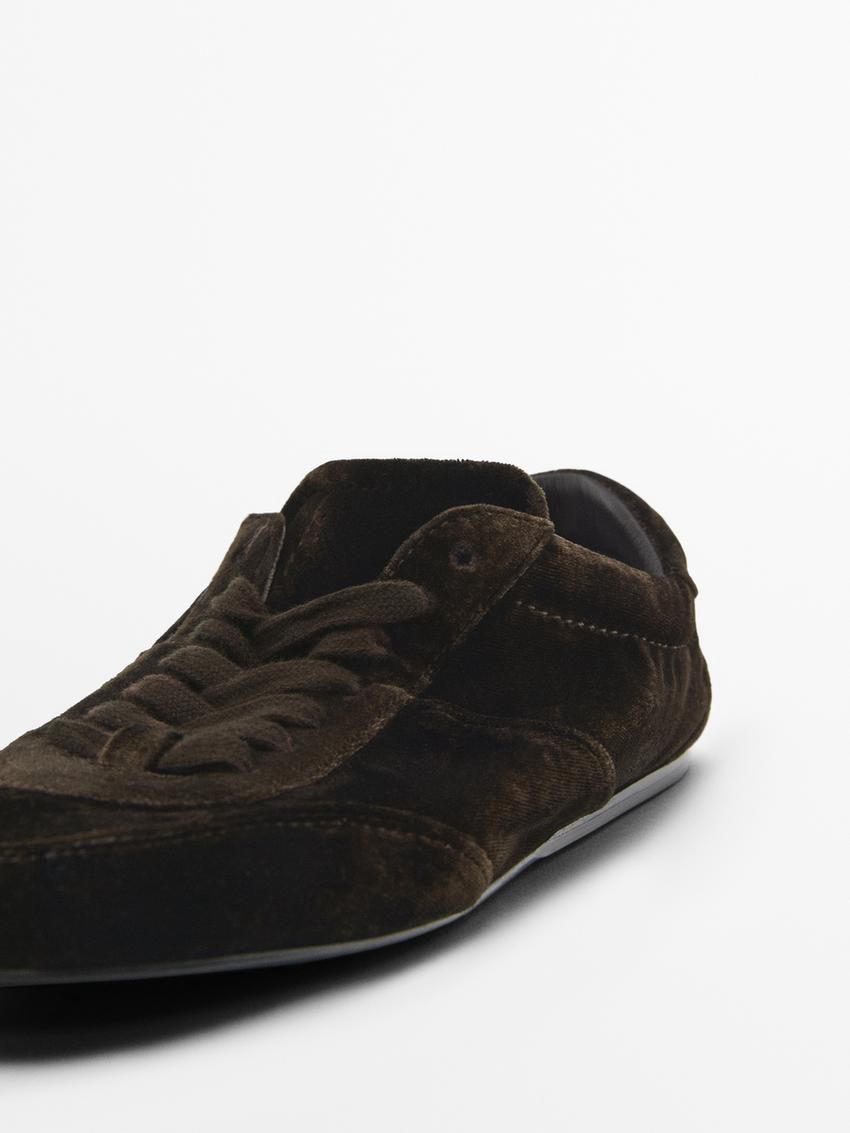 Massimo Dutti Velvet Women Sneakers Dark Brown | US-ZU4260351