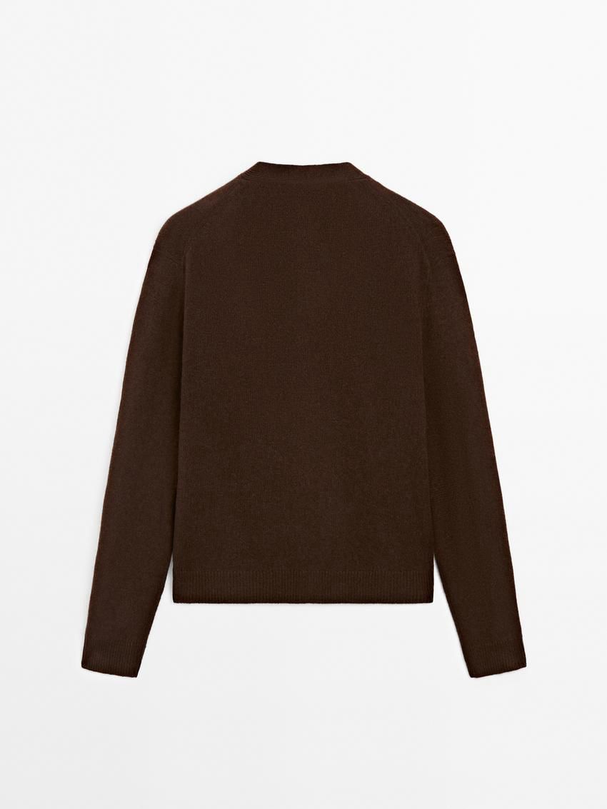 Massimo Dutti V-neck Cashmere Women Cardigan Brown | US-BT1372605