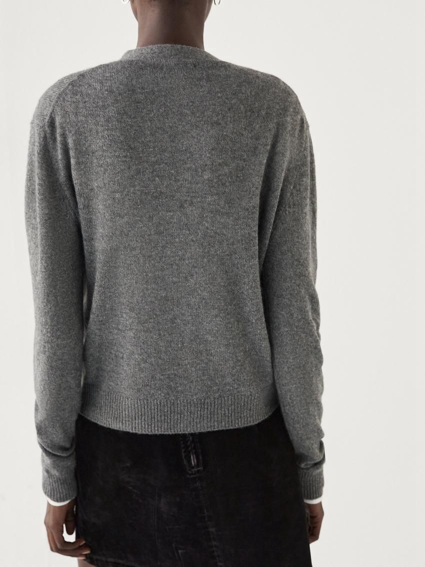 Massimo Dutti V-neck Cashmere Women Cardigan Grey | US-WQ4309785