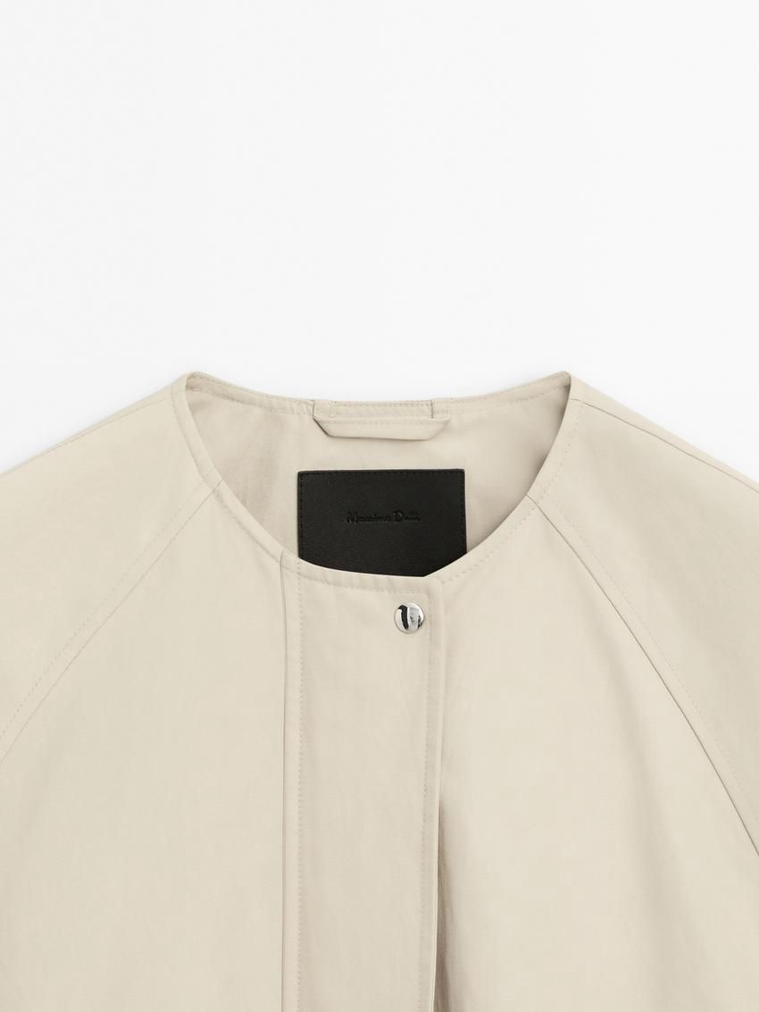 Massimo Dutti Voluminous Back Women Bomber Jacket Cream | US-BO7284015