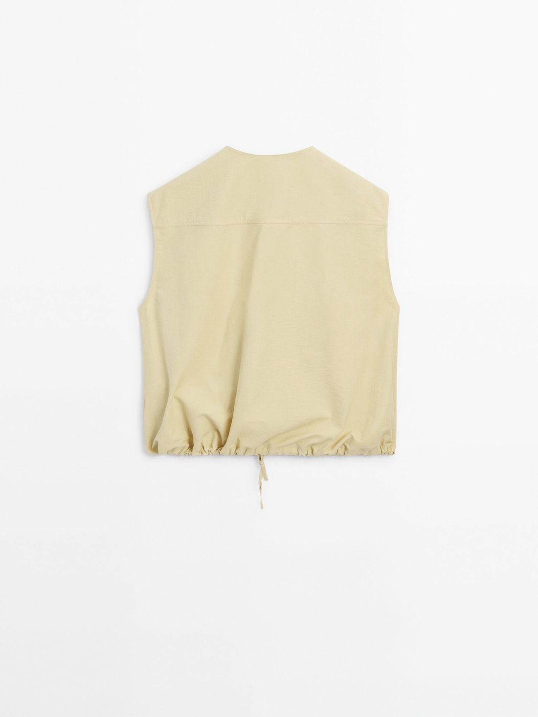Massimo Dutti Voluminous With Snap-button Pockets Women Vest Yellow | US-NO6759318