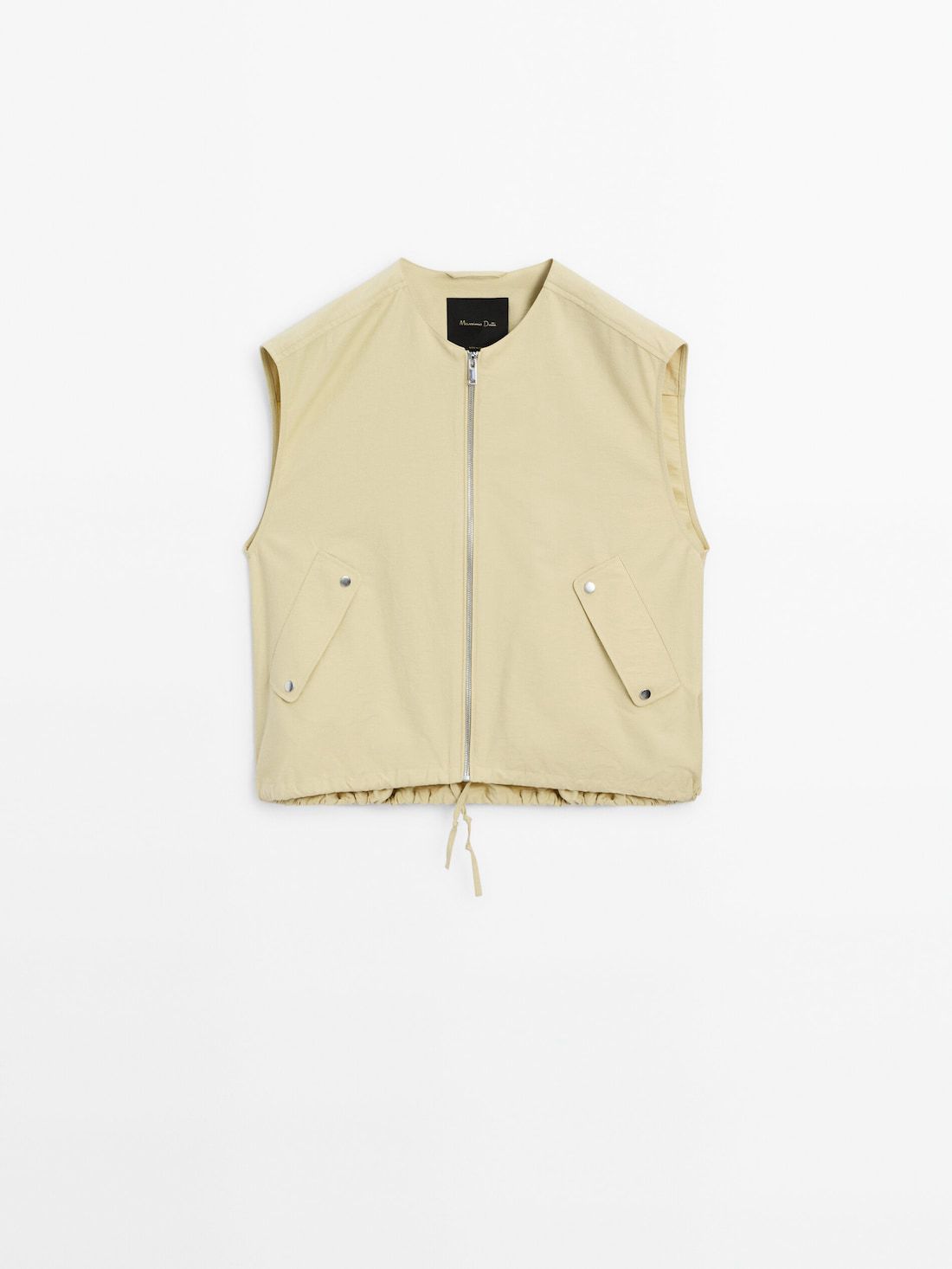 Massimo Dutti Voluminous With Snap-button Pockets Women Vest Yellow | US-NO6759318