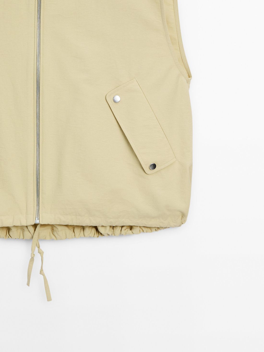 Massimo Dutti Voluminous With Snap-button Pockets Women Vest Yellow | US-NO6759318