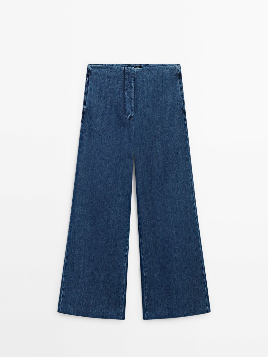 Massimo Dutti Wide-leg High-waist Women Jeans Dark Grey | US-XQ8674925