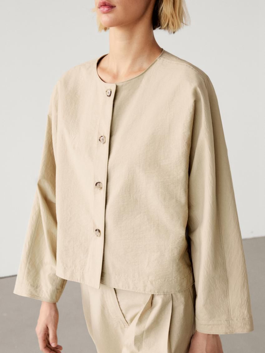 Massimo Dutti Wide-leg Pleated Co-ord Women Trousers Beige | US-GH0436285