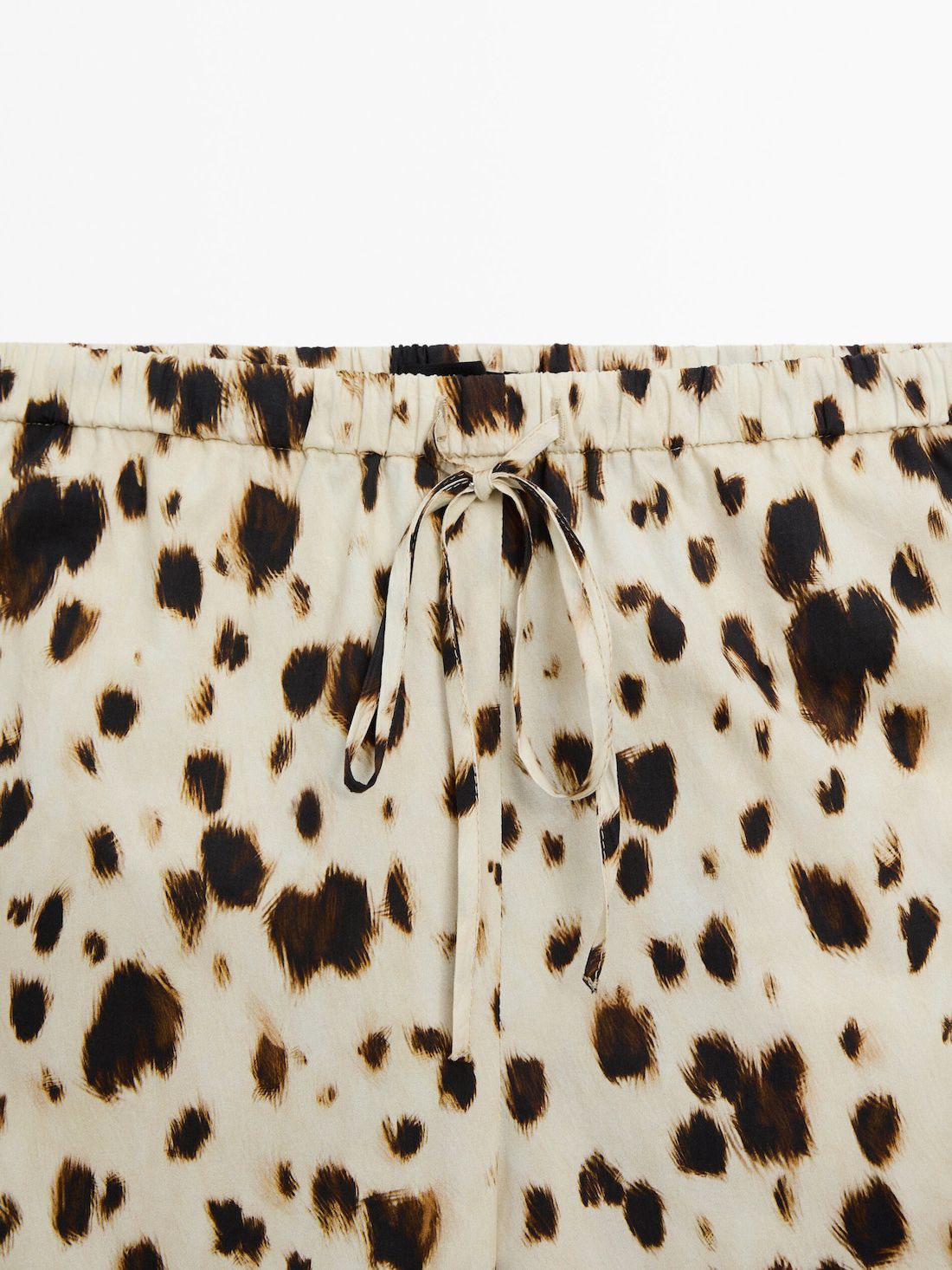 Massimo Dutti Wide-leg Printed With Drawstring Detail Women Trousers Leopard | US-XU8759143