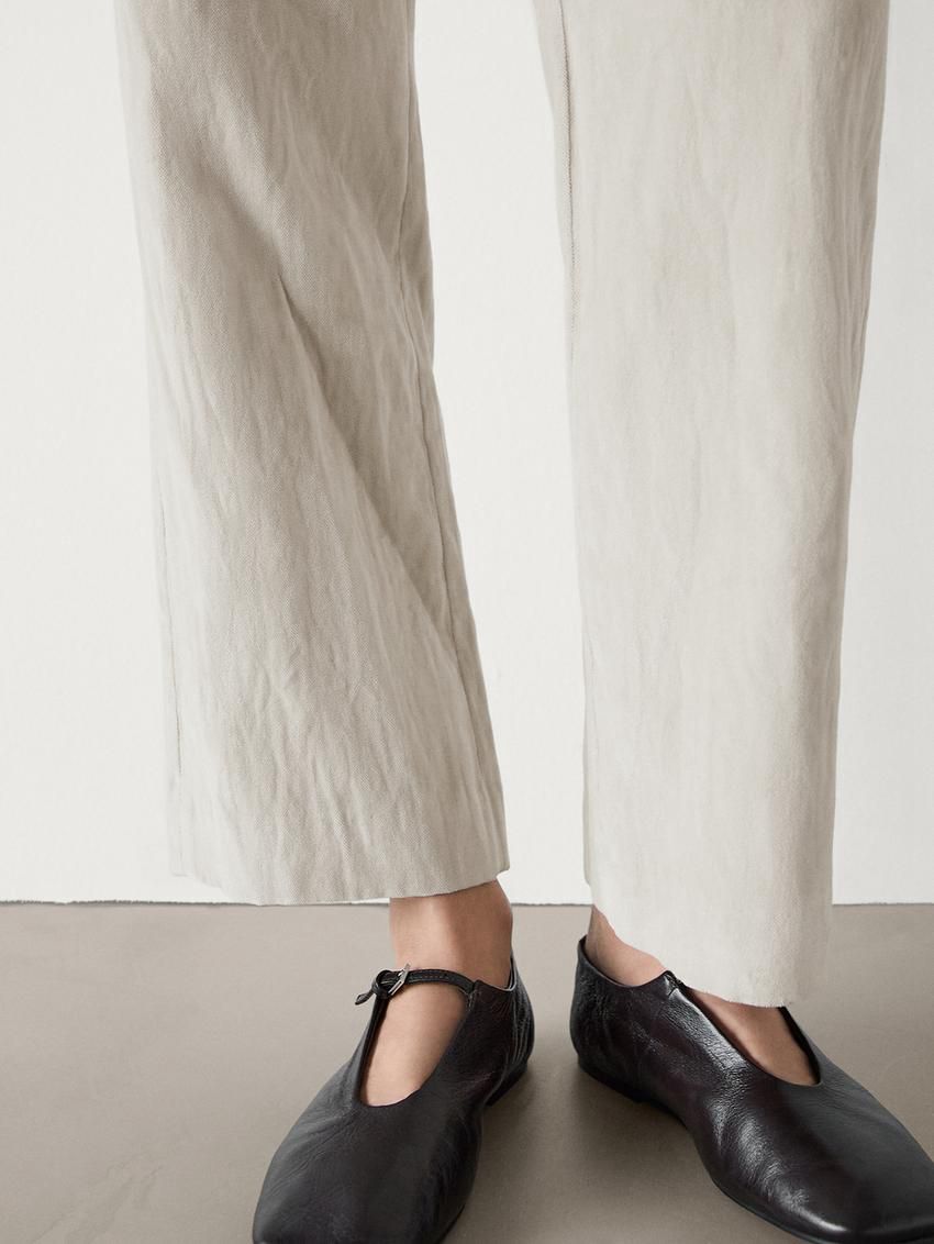 Massimo Dutti Wide-leg Velvet Suit Co-ord Women Trousers Beige | US-XP4071853
