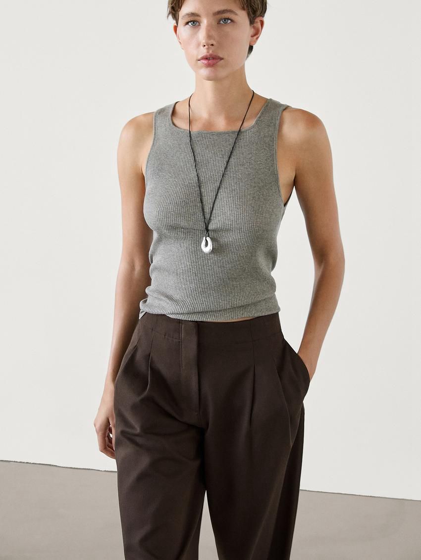 Massimo Dutti Wide-leg With Double Darts Women Trousers Chocolate | US-SF0827319