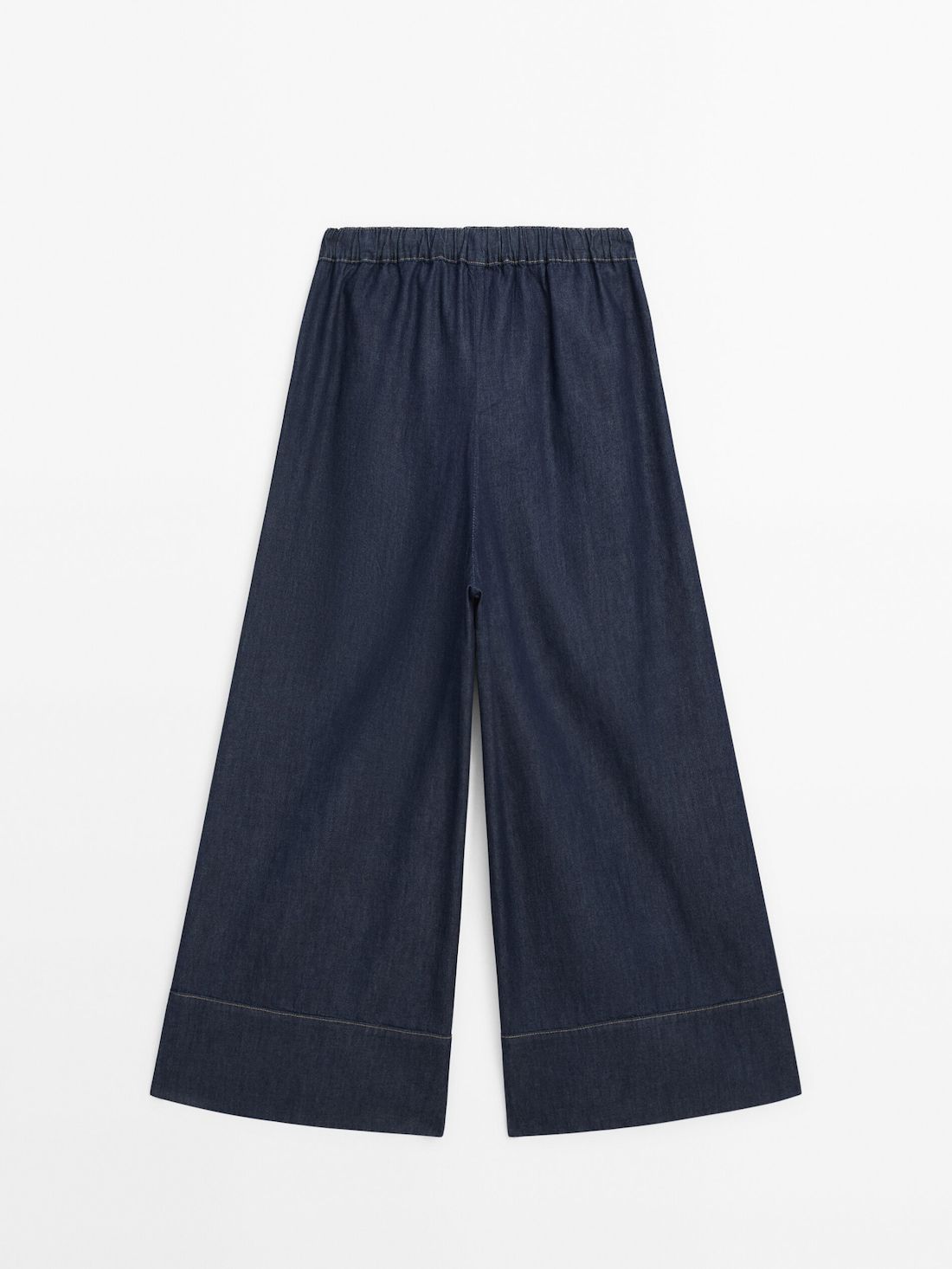 Massimo Dutti Wide-leg With Drawstring Detail Women Jeans Dark Blue | US-FL7891023