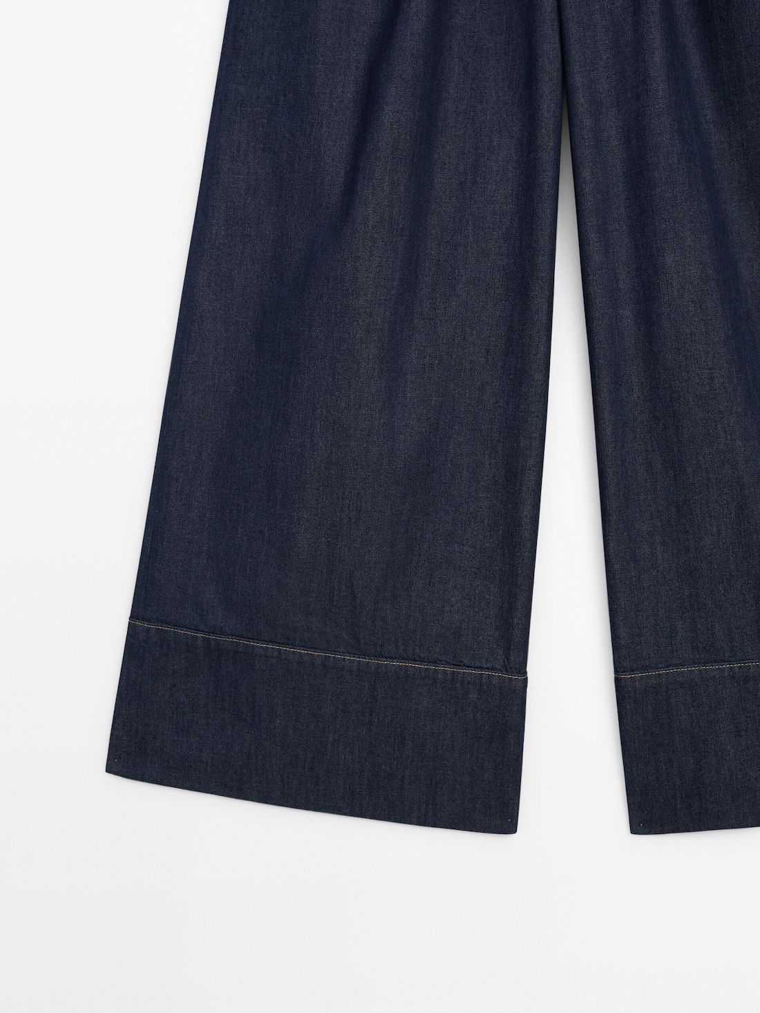 Massimo Dutti Wide-leg With Drawstring Detail Women Jeans Dark Blue | US-FL7891023