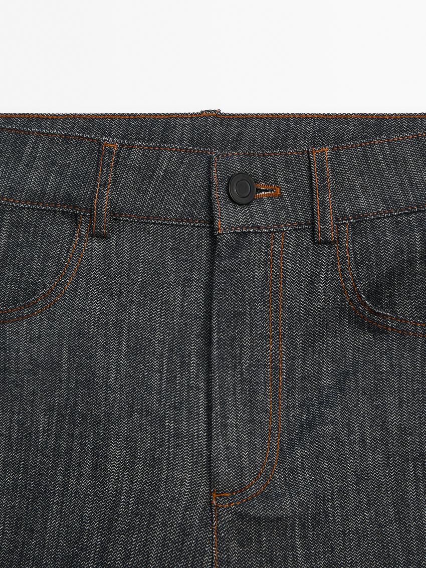 Massimo Dutti Wide-leg With Flecked Detail Women Jeans Indigo | US-MK5024713