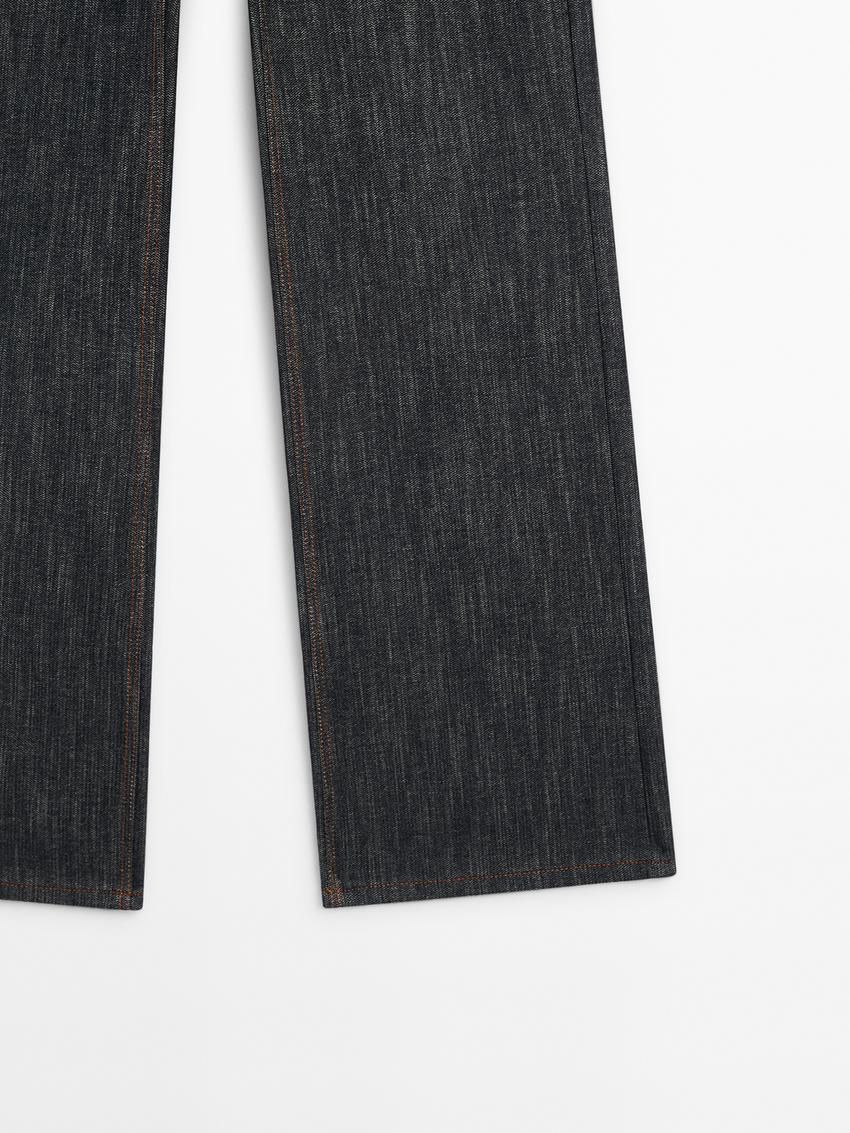 Massimo Dutti Wide-leg With Flecked Detail Women Jeans Indigo | US-MK5024713