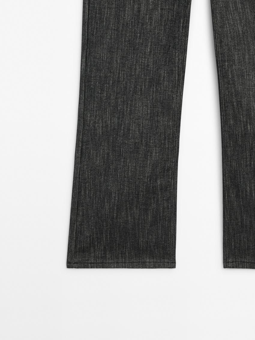 Massimo Dutti Wide-leg With Flecked Detail Women Jeans Black | US-AK7945260
