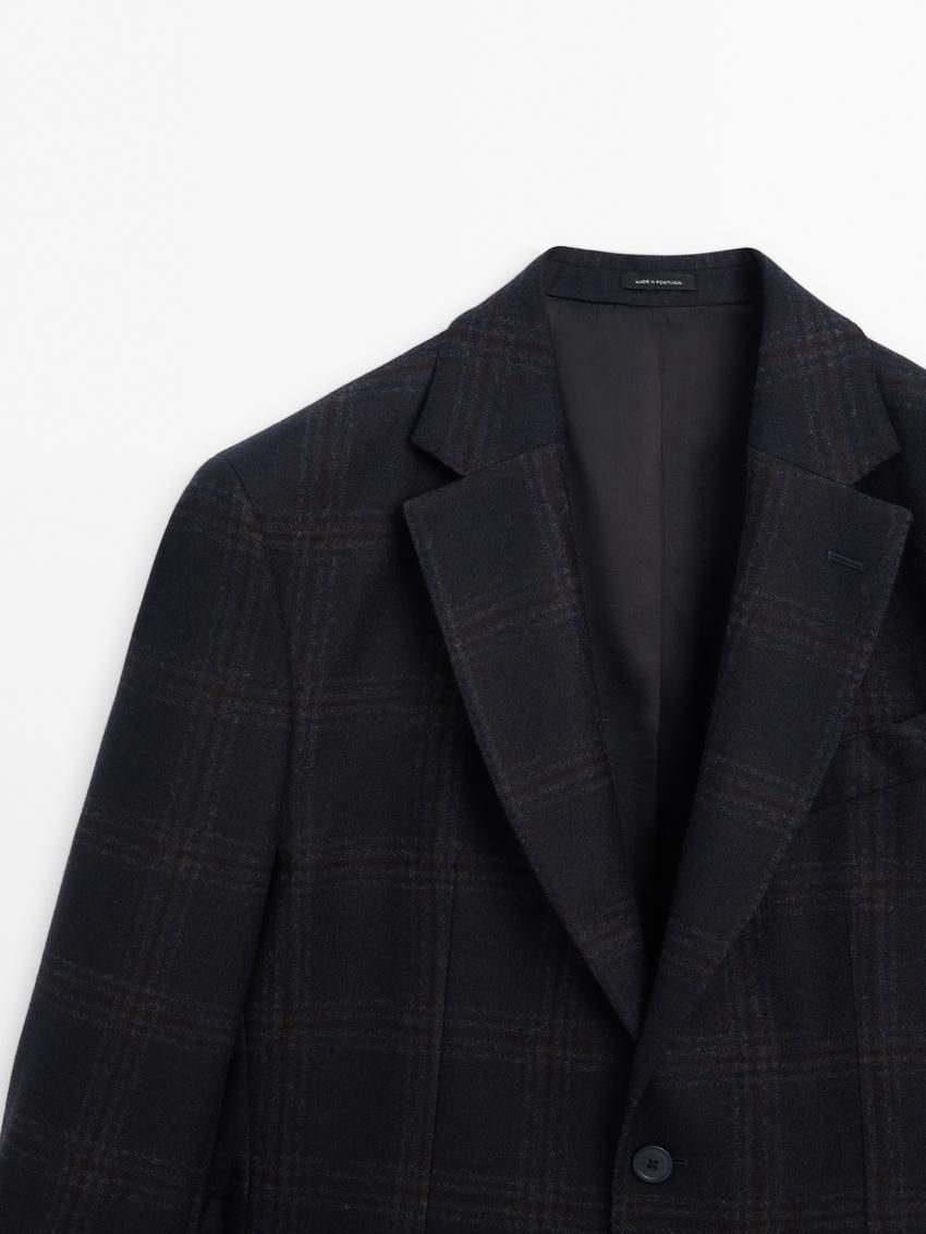 Massimo Dutti Wool And Cashmere Men Blazer Navy | US-SW9036524