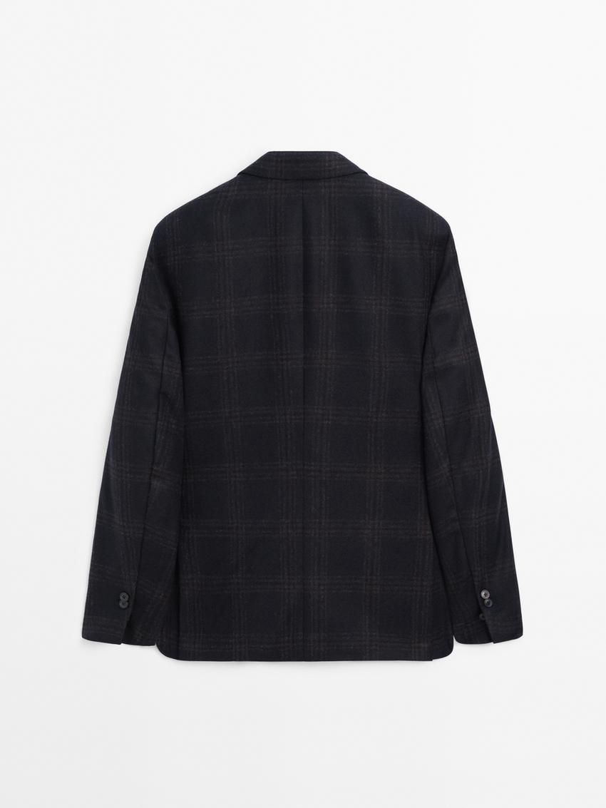 Massimo Dutti Wool And Cashmere Men Blazer Navy | US-SW9036524