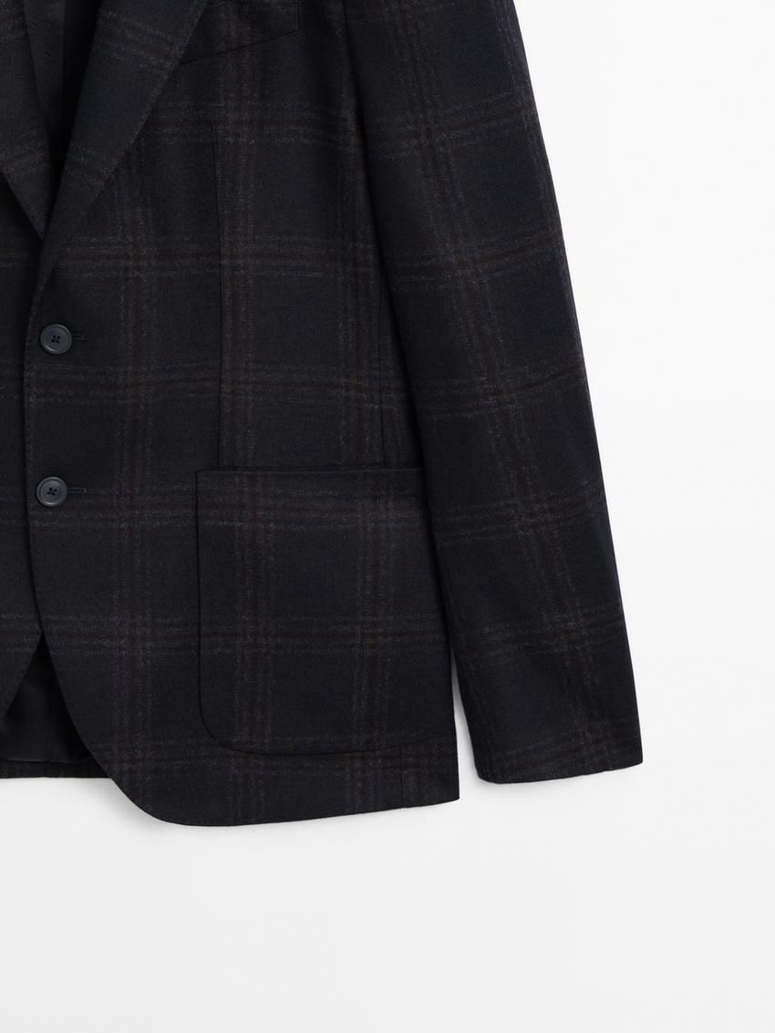 Massimo Dutti Wool And Cashmere Men Blazer Navy | US-SW9036524