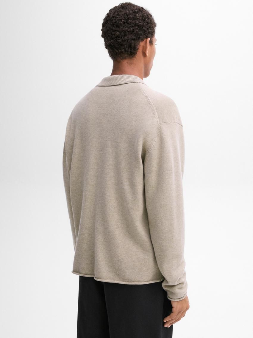 Massimo Dutti Wool And Cotton Pocket Details Men Cardigan Cream | US-QT3954780