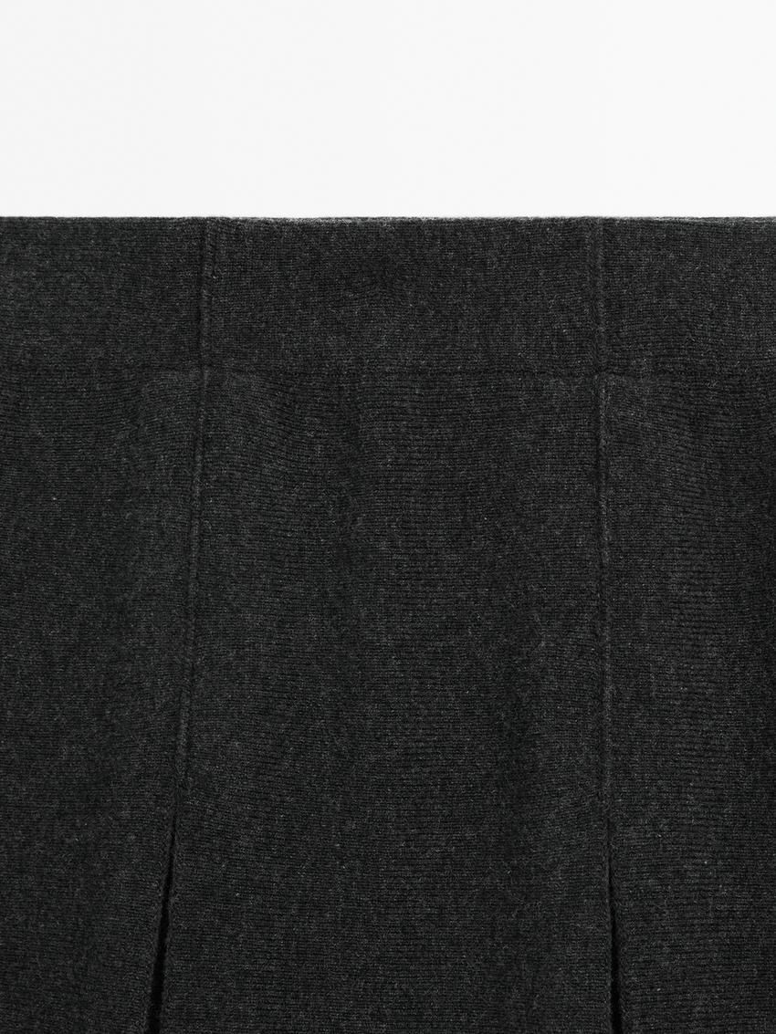 Massimo Dutti Wool Blend Box Pleat Women Skirts Dark Grey | US-IE8172396