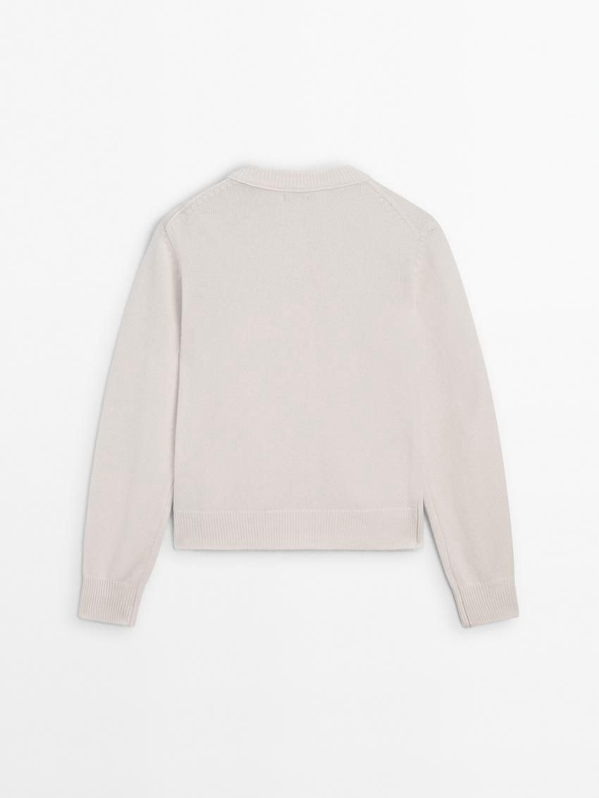 Massimo Dutti Wool Blend Buttoned Women Cardigan Beige | US-BD3714260