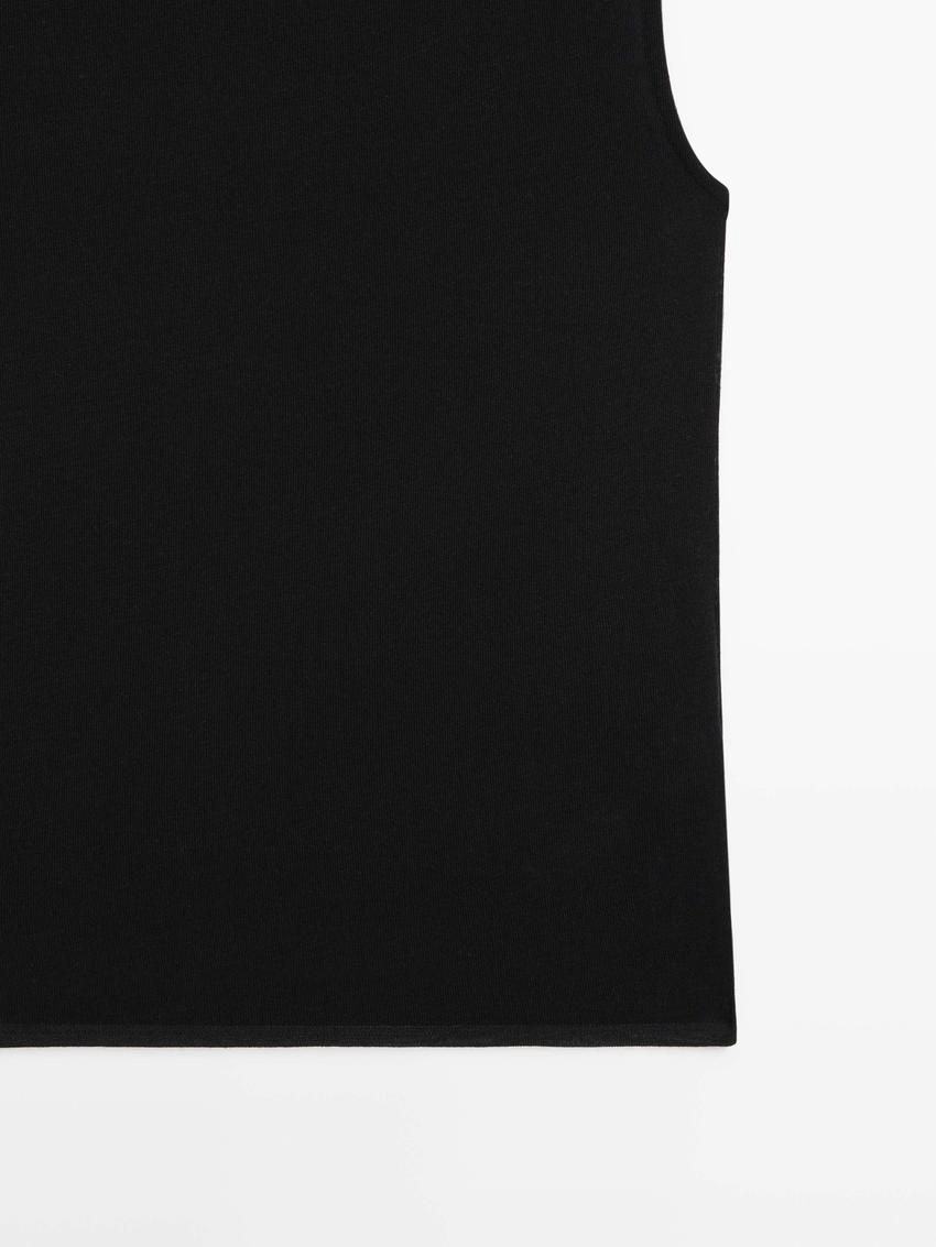 Massimo Dutti Wool Blend Cowl Neck Women Top Black | US-ND4376809