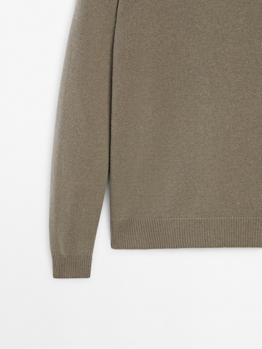 Massimo Dutti Wool Blend Crew Neck Knit Men Sweater Grey Green | US-NJ9065318